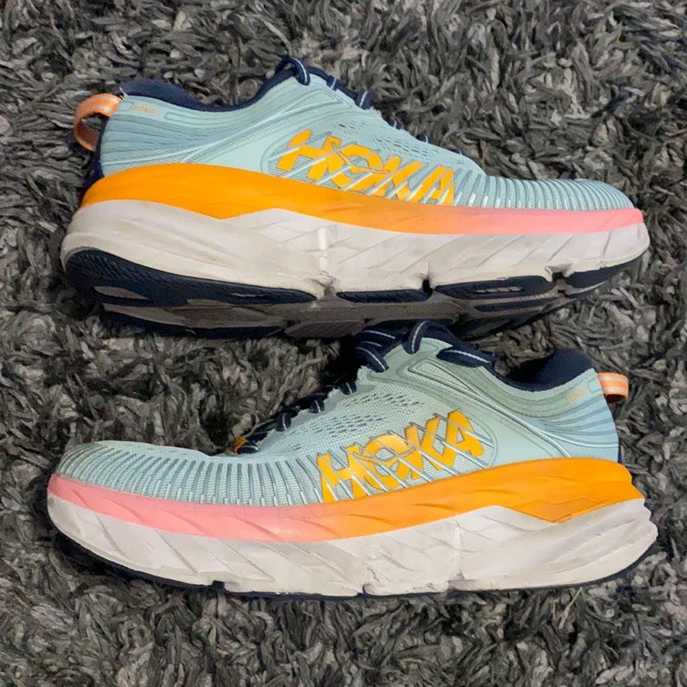 Hoka One BONDI 7 Blue Running Shoes Women Sz 8